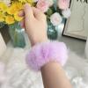 2PCS Furry Hair Elastics Ties Furry Hair Scrunchies Fur Hair Bands Ponytail Holders for Girls Women Halloween Cosplay Costume Hair Accessories view 2