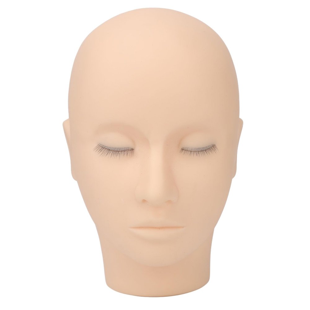 ZJchao Lash Mannequin Head, 3 Layers Makeup Mannequin Head Soft Silicone High Simulation Salon Training Mannequin Head Makeup Practice Head Flat Head for Salon Massage Training
