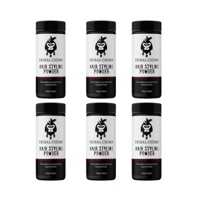Tribal Chimp Hair Styling Powder, All-day Invisible Hold Hair Volumizer and Texture Powder for Men and Women, Styling Powder with Matte Finish - 6-Piece Set, 10g
