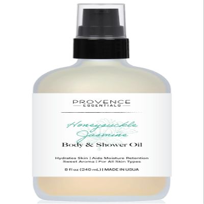 PROVENCE ESSENTIALS Honeysuckle and Jasmine Body and Bath Oil: Floral Bliss, Naturally Crafted with Golden Honey - Luxurious Body Oil Moisturizer and Perfume (Honeysuckel Jasmine)