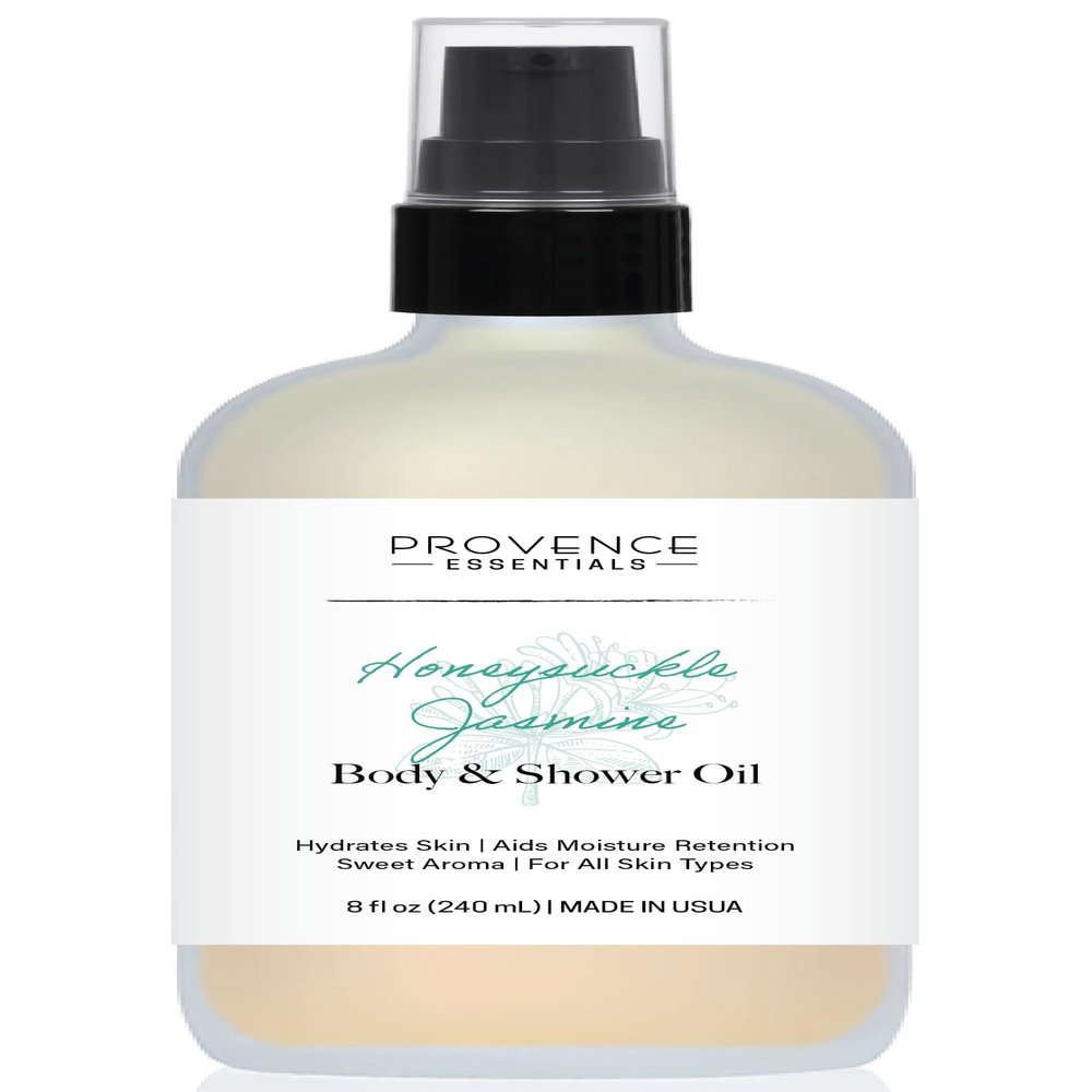 PROVENCE ESSENTIALS Honeysuckle and Jasmine Body and Bath Oil: Floral Bliss, Naturally Crafted with Golden Honey - Luxurious Body Oil Moisturizer and Perfume (Honeysuckel Jasmine)