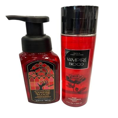 Bath and body Lotion, Perfume Mist, Shower Gel Fragrance Collection (Vampire Blood Mist and Hand Soap Set, 2 pc set)