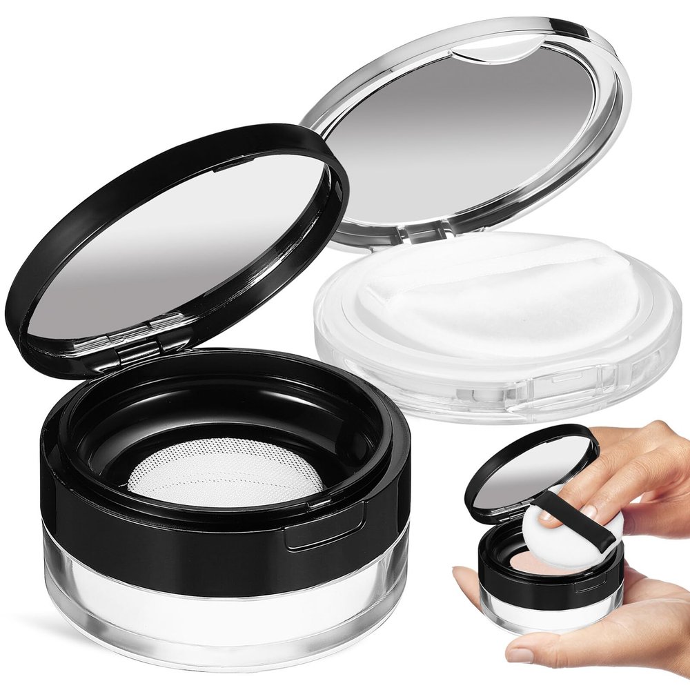 Beaupretty Skin-Friendly Reusable Powder Puff Cases 2pcs for Loose Powder Storage