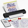 Ponek Tattoo Stencil Printer, M08F Wireless Thermal Tattoo Printer with 10pcs Transfer Paper, Compatible with Phone/Tablet/PC, Tattoo Machine for Tattoo Artists & Beginners, All Black view 1