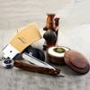 7Pcs Wooden Shaving Kit for Men with Straight Razor - Shaving Brush - Shaving Stand - Shaving Soap - Shaving Bowl - Leather Strop - Paste - Perfect Shaving Set view 2