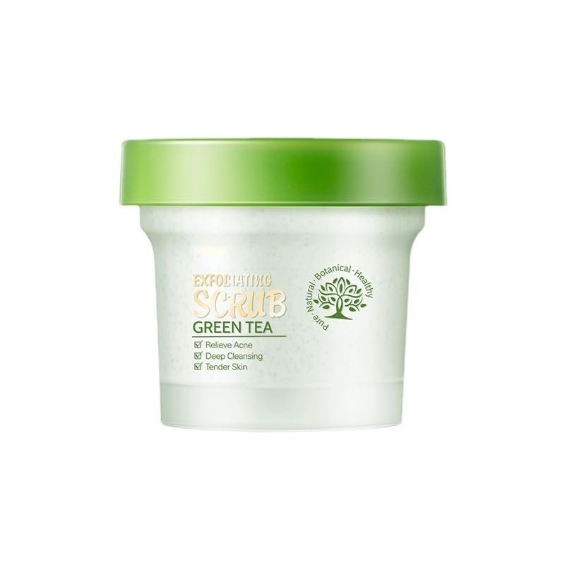Matcha Green Tea Facial Scrub Green Tea Matcha Sweet Scrub - Exfoliating Salt Scrub For Body - Win Against Aging Stretch Marks & Dead Skin Face Scrub with Green Tea Extract