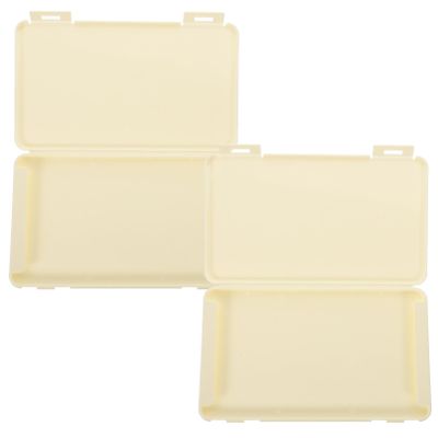 Cabilock 2pcs Eyelash Storage Box Portable Large Capacity Container for False Eyelashes Lightweight and Easy to Clean for Travel and Makeup Organization Creamy