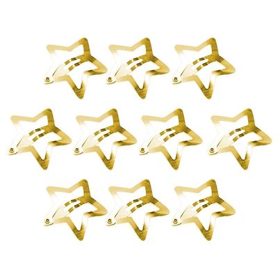 10 Pcs Gold Star Hair Clips Metal Snap Hair Clips Hair Barrettes Hair Side Clamps Headdress Cute Hair Accessories for Women Girls Kids
