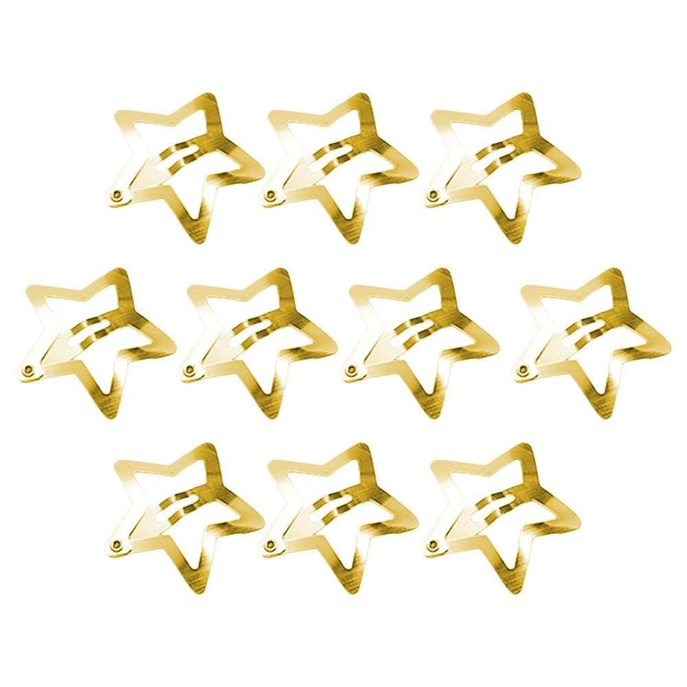 10 Pcs Gold Star Hair Clips Metal Snap Hair Clips Hair Barrettes Hair Side Clamps Headdress Cute Hair Accessories for Women Girls Kids