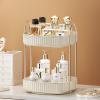 360 Rotating Makeup Organizer, Spinning Bathroom Organizer Countertop, Large Capacity Cosmetics Skincare Organizer for Bathroom Vanity Dresser Table (Cream, 2 Tiers) view 2
