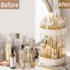 360 Rotating Makeup Organizer, Spinning Bathroom Organizer Countertop, Large Capacity Cosmetics Skincare Organizer for Bathroom Vanity Dresser Table (Cream, 2 Tiers) view 3
