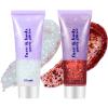 Go Ho Red and White Body Glitter Set,Singer Concerts Face Glitter Gel Makeup,Holographic Long Lasting Chunky Sequins Glitters for Eye Lip Hair Nails,Festival Rave Accessories,Red&White view 1