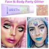 Go Ho Silver and White Body Glitter Set,Singer Concerts Face Glitter Gel Makeup,Holographic Long Lasting Chunky Sequins Glitters for Eye Lip Hair Nails,Festival Rave Accessories,Silver&White view 2