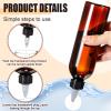 Barydat 12 Pcs Squeeze Bottle Twist Top Applicator Empty Hair Oiling Bottle with Funnels Refillable Plastic Liquid Containers for Liquid Hair Oil Shampoo Lotion (8 oz,Amber) view 3