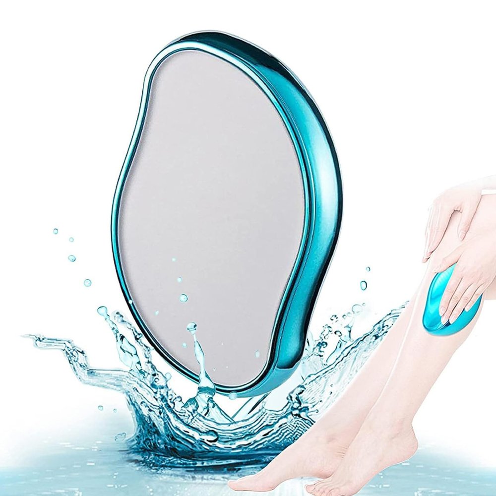 KtEli Crystal Hair Eraser, Crystal Hair Remover for Women and Men, Painless Exfoliation Magic Crystal Hair Remover Crystal Smooth Hair Remover for Legs, Back, Arms (Color : Blue)