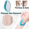 KtEli Crystal Hair Eraser, Crystal Hair Remover for Women and Men, Painless Exfoliation Magic Crystal Hair Remover Crystal Smooth Hair Remover for Legs, Back, Arms (Color : Blue) view 2