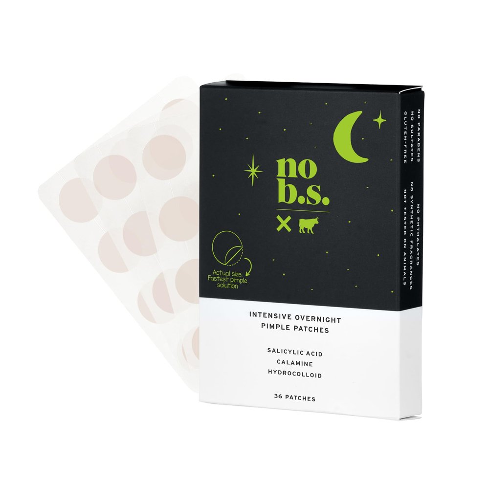 No Bad Stuff - Intensive Overnight Pimple Patches with Hydrocolloid, Salicylic Acid & Calamine, Pimple Patches for Face, Invisible on All Skin Tones, Waterproof Acne Patches, 36 CT