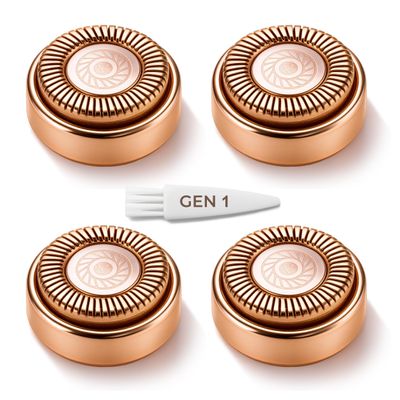 Gen 1 Replacement Heads for Finishing Touch Flawless Facial Hair Removal for Women, Also fits Profeir innobeaut gurelax EVIEY KRADAA VISOFO bikurpia Hair Remover Razor Generation 1 (Set of 4)