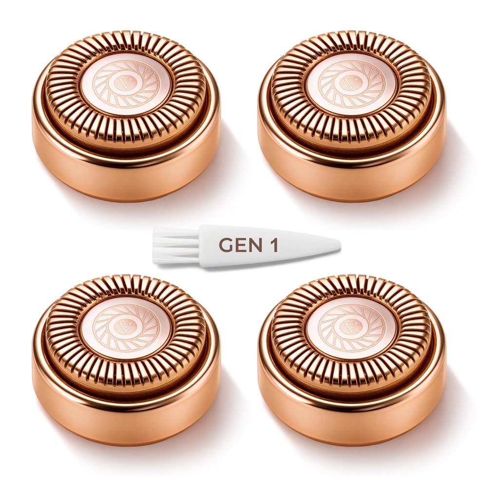 Gen 1 Replacement Heads for Finishing Touch Flawless Facial Hair Removal for Women, Also fits Profeir innobeaut gurelax EVIEY KRADAA VISOFO bikurpia Hair Remover Razor Generation 1 (Set of 4)