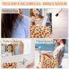 2Pcs Flower Makeup Bag Cute Floral Travel Cosmetic Bag Set for Women Large Small Corduroy Zipper Makeup Pouch for Purse Pencil Pouch Aesthetic Portable Toiletry Bags Organizer (Orange Flower) view 3