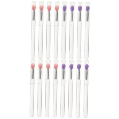 FRCOLOR 16pcs Silicone Eyeshadow and Lipstick Applicators Lid Handle Travel-friendly Makeup Brushes for Easy Application and Blending