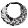 BOBIYA Messy Wide 2 Strands Synthetic Hair Braided Headband Classic Chunky Hair Braid Elastic Stretch Braid Headbands for Women Girl (Salt Highlighted Pepper) view 1