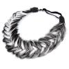 BOBIYA Messy Wide 2 Strands Synthetic Hair Braided Headband Classic Chunky Hair Braid Elastic Stretch Braid Headbands for Women Girl (Salt Highlighted Pepper) view 2