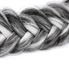 BOBIYA Messy Wide 2 Strands Synthetic Hair Braided Headband Classic Chunky Hair Braid Elastic Stretch Braid Headbands for Women Girl (Salt Highlighted Pepper) view 3