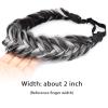 BOBIYA Messy Wide 2 Strands Synthetic Hair Braided Headband Classic Chunky Hair Braid Elastic Stretch Braid Headbands for Women Girl (Salt Highlighted Pepper) view 4