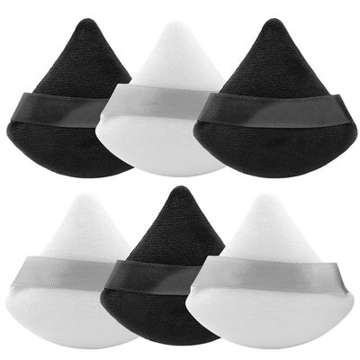 6PCS Make Up Powder Puff, Soft Triangle Makeup Sponge Face Makeup Setting Powder Puffs Reusable Dry Cosmetic Puff Pads for Face Body Loose Powder