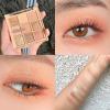 9 Color Glitter Matte Eyeshadow Palette - Nude Peach Rose Gold Champagne Orange Cream Shimmer Beige Earth Neutral Smoky Eye Shadow Makeup, Korean Palettes Waterproof Long-Lasting (03#Latte) view 4