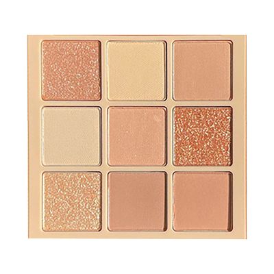 9 Color Glitter Matte Eyeshadow Palette - Nude Peach Rose Gold Champagne Orange Cream Shimmer Beige Earth Neutral Smoky Eye Shadow Makeup, Korean Palettes Waterproof Long-Lasting (01#Oatmeal)