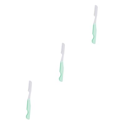 FRCOLOR 3pcs Women Eyebrow Trimmer Portable Folding Shaving Tool Refillable Blades Random Grooming Knife for Removal