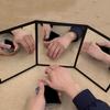 CHono 3 Way Mirror, Portable Mirror for Makeup, Hair Styling, Magic Tricks, 9.5"L x 7.1"W, Modern Black Framed Glass Mirror view 4