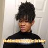 MODSIGHT Afro Puff Drawstring Ponytail with Bangs, Black Brown Kinky Curly Ponytail Bun with Bangs Updo Hairpieces, Short Afro Puffs with Bang for Black Women (Black Brown 2) view 2