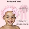 3 Pcs Kids Silk Bonnet for Sleeping - Baby Hair Bonnet for Sleep,Kids Satin Bonnets for Girls with Adjustable Wide Elastic Band,Sleeping Cap for Teens Toddler Child Curly Hair(Pink+Purple+Yellow) view 2