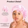 3 Pcs Kids Silk Bonnet for Sleeping - Baby Hair Bonnet for Sleep,Kids Satin Bonnets for Girls with Adjustable Wide Elastic Band,Sleeping Cap for Teens Toddler Child Curly Hair(Pink+Purple+Yellow) view 3