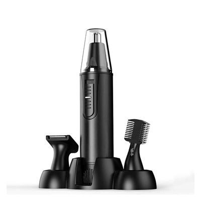 CAFFIA Nose Hair Trimmer-Professional Painless Ear and Nose Hair Trimmer for Men and Women, Waterproof Dual Edge Blades for Easy Cleaning, 3 in 1 Ear Nose Eyebrow and Facial Trimmer(Black)
