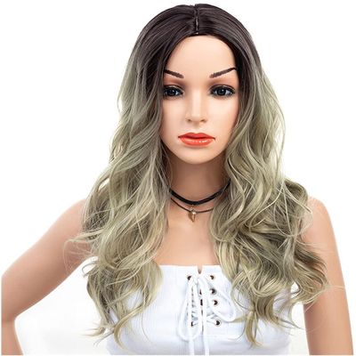 ArQray Wigs Ladies Synthetic Fiber Woven Gradient Color African Fluffy Corn hot Big Wave Pattern Stage Hip hop Wig Headgear