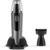 CAFFIA Nose and Ear Hair Trimmer Men's Wet/Dry Trimmer, Portable Ear Nose Hair Trimmer, Battery-Operated, Waterproof Stainless Steel Head Cleaning Brush, Black view 1