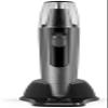 CAFFIA Nose and Ear Hair Trimmer Men's Wet/Dry Trimmer, Portable Ear Nose Hair Trimmer, Battery-Operated, Waterproof Stainless Steel Head Cleaning Brush, Black view 2