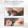 CAFFIA Nose and Ear Hair Trimmer Men's Wet/Dry Trimmer, Portable Ear Nose Hair Trimmer, Battery-Operated, Waterproof Stainless Steel Head Cleaning Brush, Black view 3