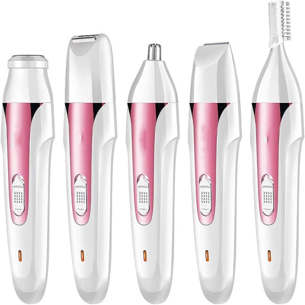 CAFFIA 5 in 1 Electric Epilator Set Includes A Shaving Device for Private Parts, A Pubic Shaving Knife for The Armpits, A Knife for Cutting The Eyebrows, A Knife for Nose Hair