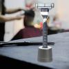 Kichvoe 2pcs Aluminum Holder Stand for Men Compact Manual Shaving Base for Bathroom Organization Quick Drying Stylish Design view 4