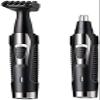 CAFFIA Nose and Ear Hair Trimmer, 2 in 1 Ear Nose Hair Trimmer Clippers for Men and Women, USB Rechargeable, Waterproof Stainless Steel Head, Easy to Cleaning and Carry, Black view 1