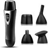 CAFFIA 4 in 1 Ear and Nose Hair Trimmer for Men & Women, Electric Professional Eyebrow Trimmer, Waterproof Painless Facial Hair Remover, USB Rechargeable, Black view 1