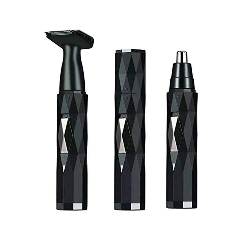 CAFFIA Nose Hair Trimmer for Men, 2 in 1 USB Rechargeable Ear and Nose Hair Trimmer for Men & Women,Dual-Edge Blades Painless Electric Nose Ear Trimmer Eyebrow Clipper