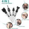 CAFFIA Ear Nose Hair Trimmer for Men Women, 4 in 1 Electric Facial Hair Trimmer, Professional Waterproof for Nose Ear Eyebrow Beard, USB Rechargeable (Silver) view 2