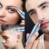 CAFFIA Ear, Nose & Brow Trimmer Clipper - Eyebrow & Facial Hair Detail Trimmer for Men & Women, USB Rechargeable and Easy to Cleaning Electric GroomerBlue view 2