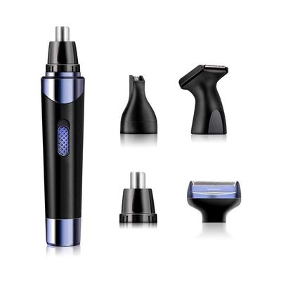 CAFFIA Ear and Nose Hair Trimmer for Men & Women, 4 in 1 Electric Eyebrow Trimmer Painless Nose Clippers Facial Hair Remover Waterproof with Dual Edge Blades